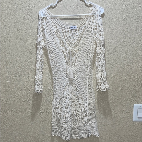 Tiger Mist Ivory Crochet Top - Picture 1 of 7